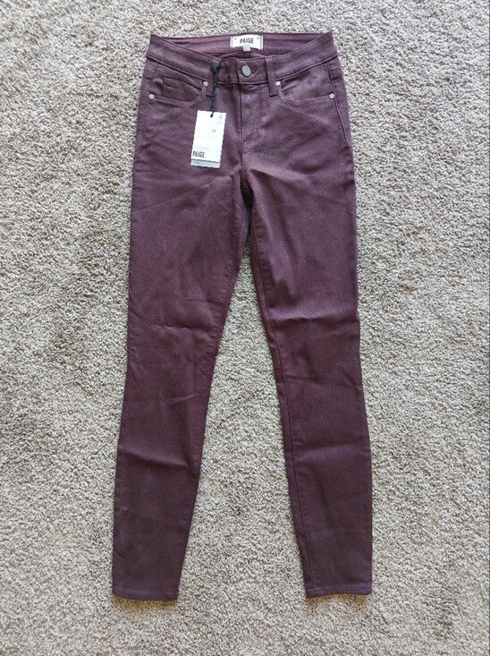 PAIGE Denim - NWT PAIGE Verdugo Ankle Burgundy Women's Jeans Size 26